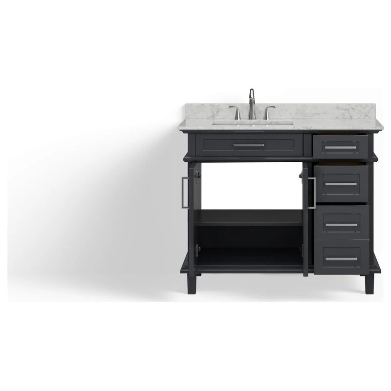 The Helm Bathroom Vanity, Gray, 42", Single Sink, Freestanding 12 The Helm Bathroom Vanity, Gray, 42", Single Sink, Freestanding - Image 12