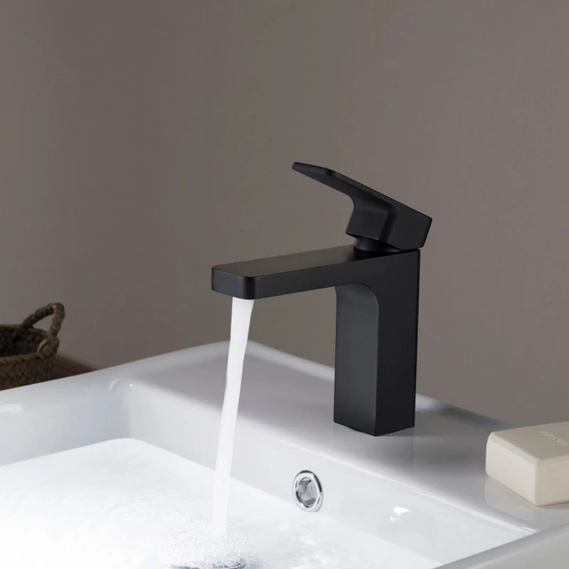 Blossom Brass Square Single Handle Bathroom Vanity Sink Faucet, Matte Black 2 Blossom Brass Square Single Handle Bathroom Vanity Sink Faucet, Matte Black - Image 2