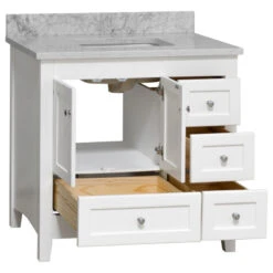Abbey 36" Bathroom Vanity, White, Carrara Marble 9 Abbey 36" Bathroom Vanity, White, Carrara Marble -Warm Bathroom 2ff1443502d1b08f 2777 w800 h800 b1 p0