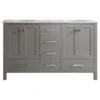 Gela Single Vanity, Gray, 60", Without Mirror