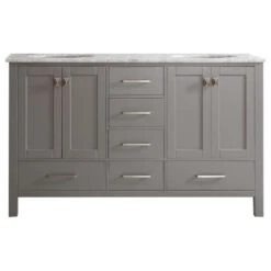 Gela Single Vanity, Gray, 60", Without Mirror