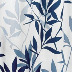 IDesign Leaves Fabric Shower Curtain, 72"x72", Navy And White -Warm Bathroom 30c190510beb18c3 9799 w800 h800 b0 p0