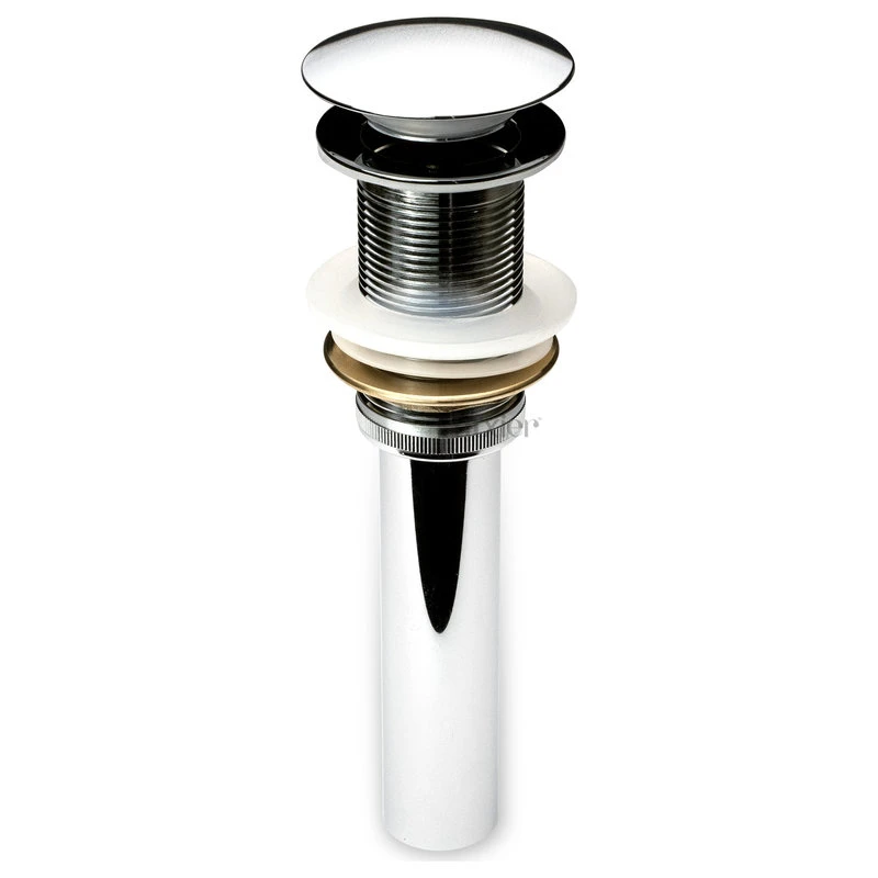 1-5/8" Push Pop-Up Drain Stopper No Overflow For Sink, Chrome 1 1-5/8" Push Pop-Up Drain Stopper No Overflow For Sink, Chrome