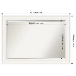 Ridge White Beveled Bathroom Wall Mirror - 41.5 X 29.5 In. -Warm Bathroom 3201fb16034463e1 6849 w800 h800 b1 p0