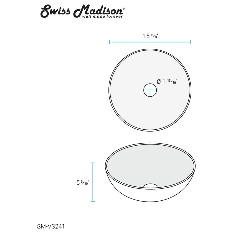 Classe 16" Color Ceramic Sink In Matte Black 13 Classe 16" Color Ceramic Sink In Matte Black - Image 13