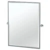 Glam 32.5" Framed Rectangle Mirror, Satin Nickel