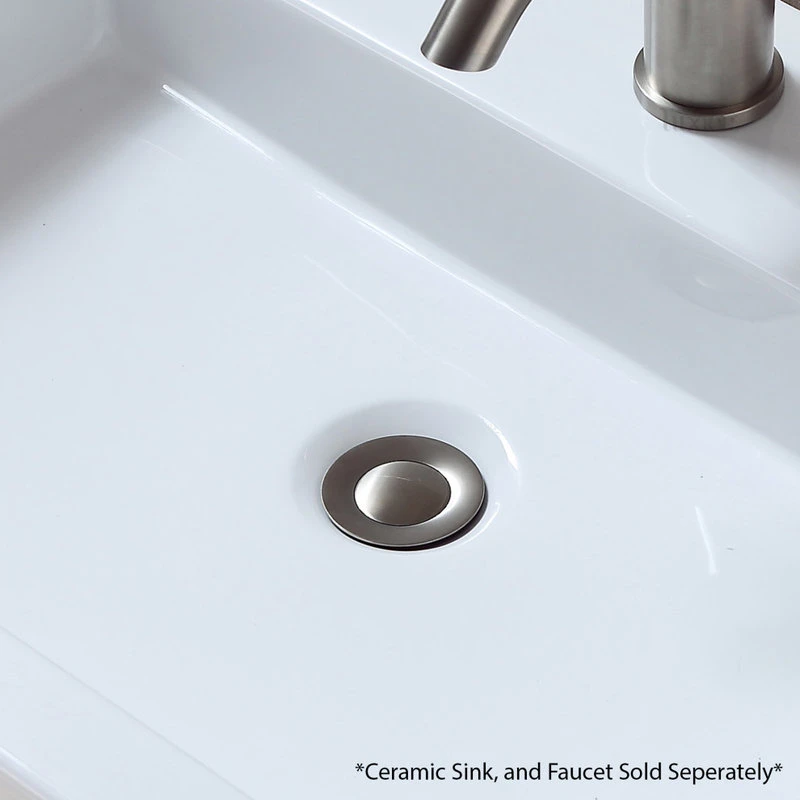 1-1/2" Push Pop-Up Drain Stopper For Sink, Brushed Nickel, Without Overflow 3 1-1/2" Push Pop-Up Drain Stopper For Sink, Brushed Nickel, Without Overflow - Image 3