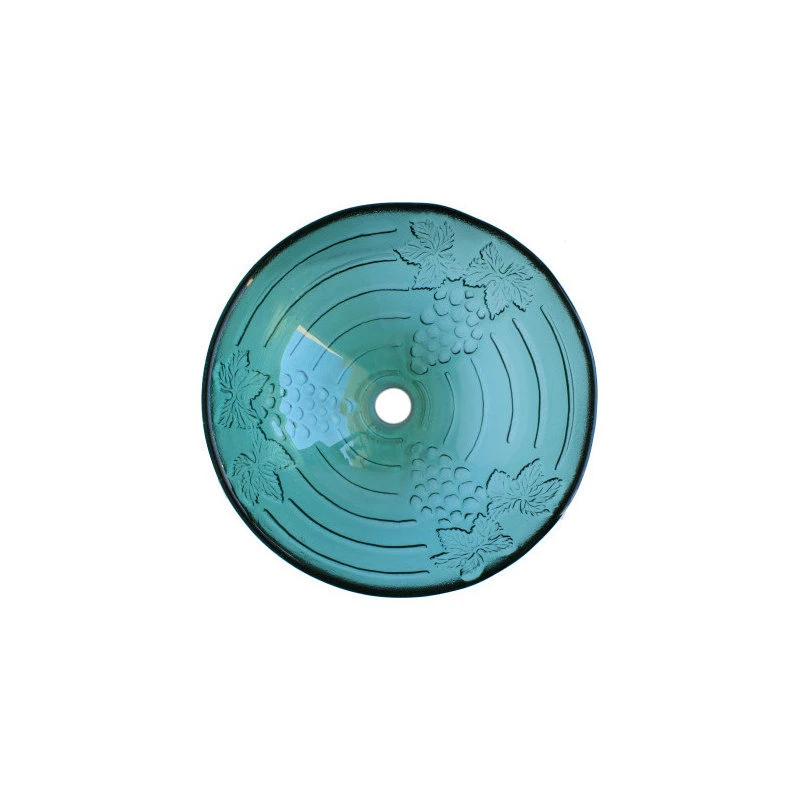 Above Counter Glass Vessel Basin - Emerald Grapes 2 Above Counter Glass Vessel Basin - Emerald Grapes - Image 2