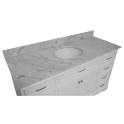 Aria 60" Bathroom Vanity, White, Carrara Marble, Single Vanity -Warm Bathroom 32d13ec801c50384 9142 w800 h800 b1 p0