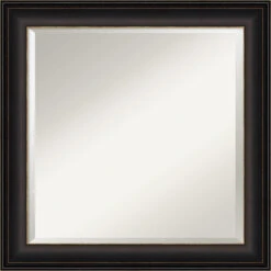Trio Oil Rubbed Bronze Beveled Bathroom Wall Mirror - 24.5 X 24.5 In.