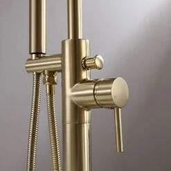 Freestanding Single Handle Tub Filler Faucet With Hand Shower, Brushed Gold -Warm Bathroom 33b1ab03003f62ac 3474 w800 h800 b0 p0