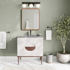 Rhonda Bath Vanity, Beige, 30", Single Sink, Freestanding -Warm Bathroom 33f14e4f03ae155b 3346 w800 h800 b0 p0