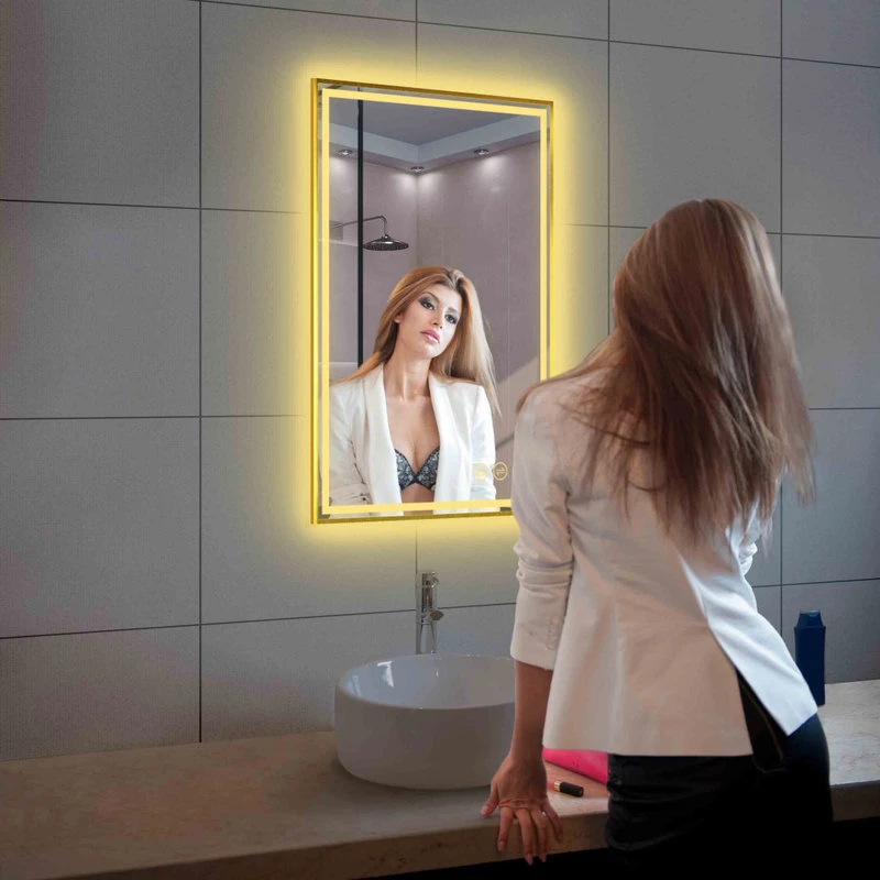 Fogless, Dimmable, Color Temperature Adjustable LED Mirror, Brush Gold, 24x36 8 Fogless, Dimmable, Color Temperature Adjustable LED Mirror, Brush Gold, 24x36 - Image 8