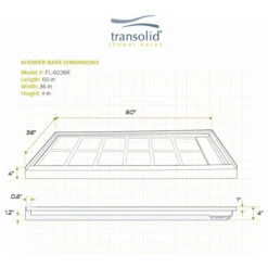 Transolid Linear 60"x36" Rectangular Shower Base With Right Hand Drain, Gray -Warm Bathroom 3421a5f30ec28550 7243 w800 h800 b1 p0