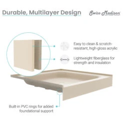 Voltaire 48"x32" Single-Threshold, Center Drain, Shower Base, Biscuit -Warm Bathroom 34711d1d021545f0 5961 w800 h800 b1 p0