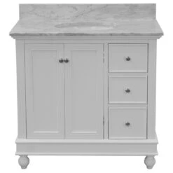 Bella 36" Single Bathroom Vanity In White With Carrara Marble Top 12 Bella 36" Single Bathroom Vanity In White With Carrara Marble Top -Warm Bathroom 3481eb0001c50387 2500 w800 h800 b1 p0