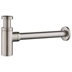 Kibi Bathroom Sink Decorative Round Bottle Trap, Brush Nickel