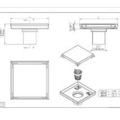 Shower Square Drain 4" 2-in-1 Reversible Tile Insert & Flat Grate -Warm Bathroom 3511e2840c813f61 2936 w800 h800 b0 p0