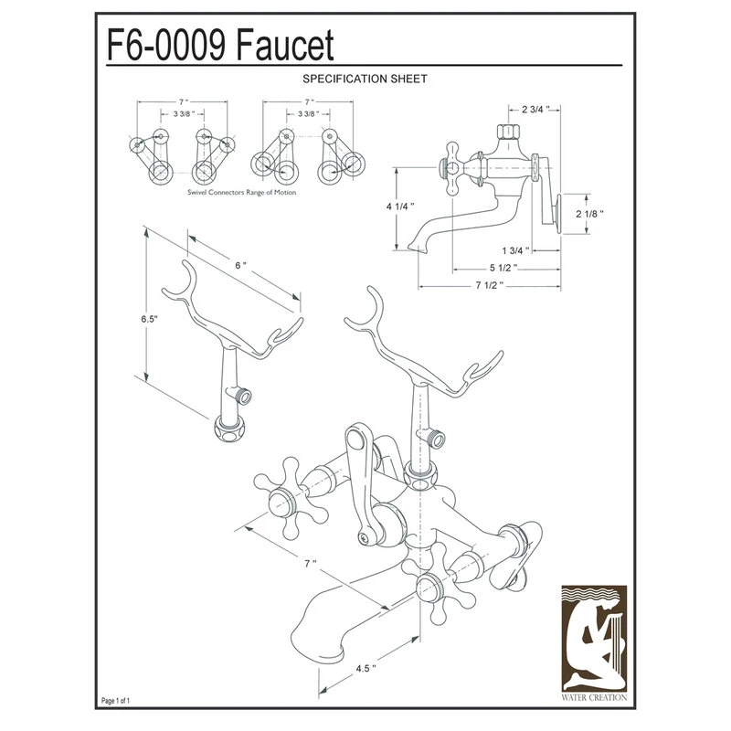 Vintage Classic Wall Mount Tub Faucet With Handshower, Hand Polished, Richly Tri 4 Vintage Classic Wall Mount Tub Faucet With Handshower, Hand Polished, Richly Tri - Image 4
