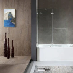 ANZZI Pacific 48"x58" Frameless Tub Door, Brushed Nickel -Warm Bathroom 3741e4150d8a8c80 0556 w800 h800 b0 p0