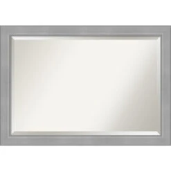 Vista Brushed Nickel Beveled Bathroom Wall Mirror - 40.25 X 28.25 In.