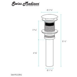 1.75" Swiss Madison Residential Pop Up Sink Drain, Rose Gold 5 1.75" Swiss Madison Residential Pop Up Sink Drain, Rose Gold -Warm Bathroom 37c15604009c45e0 8382 w800 h800 b1 p0