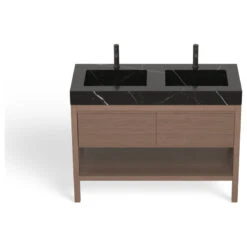 The Shoji Bathroom Vanity, Double Sink, 48", Chestnut Oak, Freestanding -Warm Bathroom 3811d42f03c7448b 3865 w800 h800 b1 p0