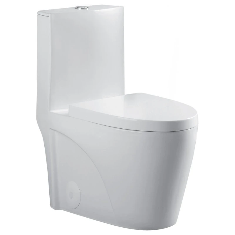 Fine Fixtures Dual-Flush Elongated One-Piece Toilet With High Efficiency Flush, White 1 Fine Fixtures Dual-Flush Elongated One-Piece Toilet With High Efficiency Flush, White