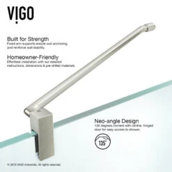 VIGO Piedmont 34"x34" Frameless Neo-Angle 3/8" Shower, Without Base, Brushed Nic -Warm Bathroom 38a1948d0f5b3f7c 9461 w800 h800 b0 p0