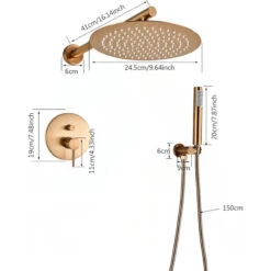 Rose Gold Shower Faucet Rainfall Shower Head Bathroom Shower System -Warm Bathroom 39c1f17f03fbc3d0 4316 w800 h800 b1 p0