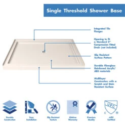 DreamLine Infinity-Z 36x48x74 3/4 Clear Sliding Shower Door Satin Black, CD Biscuit Base -Warm Bathroom 3a414f24032e1301 4278 w800 h800 b1 p0