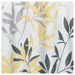 IDesign Leaves Fabric Shower Curtain, 72"x72", Yellow And Gray -Warm Bathroom 3aa135cd0beb1890 3911 w800 h800 b1 p0