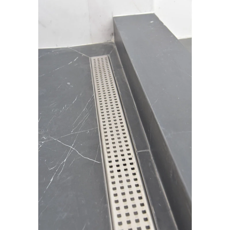 Linear Shower Drain, Brushed Nickel Square Design By Serene Drains, 35" 2 Linear Shower Drain, Brushed Nickel Square Design By Serene Drains, 35" - Image 2