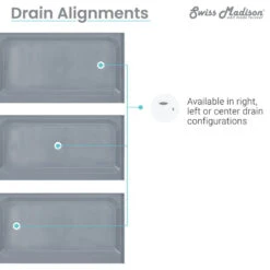 Voltaire 60"x36" Single-Threshold, Center Drain, Shower Base, Gray -Warm Bathroom 3b8140ae0f7f3fcd 6077 w800 h800 b1 p0