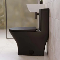 Sublime II Compact One-Piece Toilet, Dual Flush 0.8/1.28 GPF, Matte Black -Warm Bathroom 3bb1553e024c4e73 2056 w800 h800 b0 p0