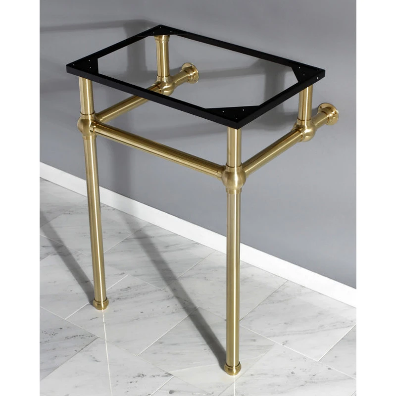 Fauceture 24" X 20-3/8" X 33-1/4" Brass Console Sink Legs, Brushed Brass 3 Fauceture 24" X 20-3/8" X 33-1/4" Brass Console Sink Legs, Brushed Brass - Image 3