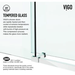 VIGO 34"x46" Elan E-class Frameless Shower Enclosure, Chrome -Warm Bathroom 3c219ceb003d0602 9444 w800 h800 b1 p0