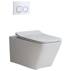 Homary Dual Flush Wall Hung Toilet In White 1.1/1.6 GPF Elongated Toilet Bowl, Bowl