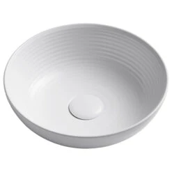 Viva Ceramic Round Vessel Bathroom Sink, White -Warm Bathroom 3cd124dd0254a7cc 5505 w800 h800 b1 p0
