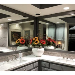 Pendleton Framed Wall Mirror, Satin Nickel, 28" X 48" -Warm Bathroom 3d21818e03ebb989 3115 w800 h800 b0 p0