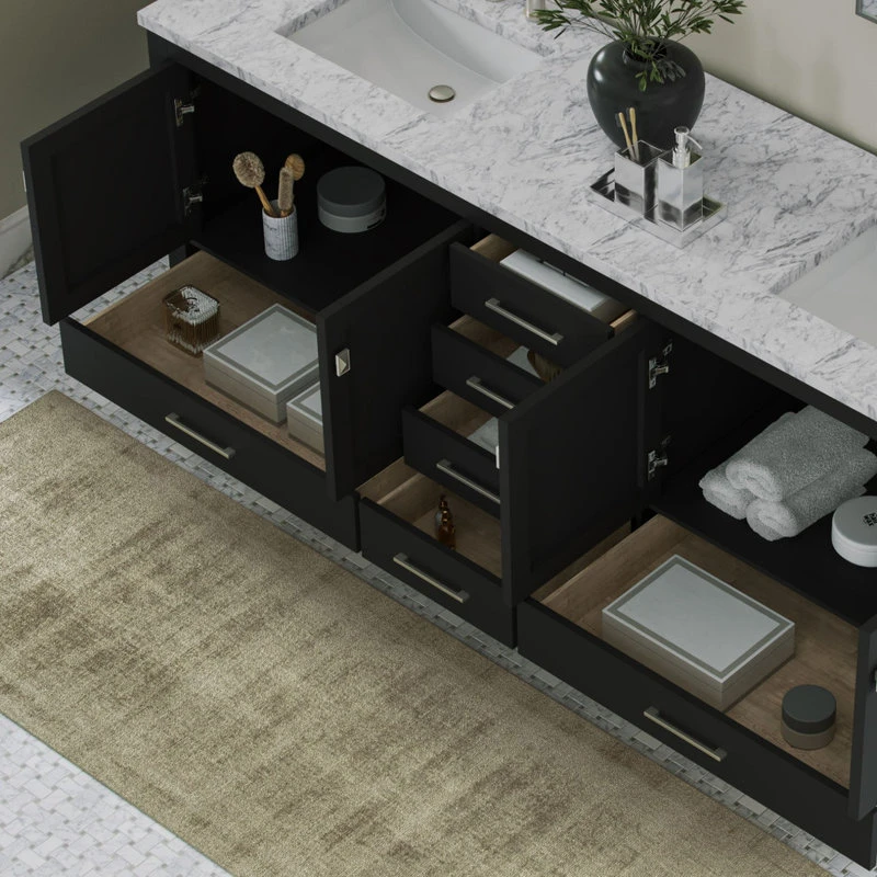 The Kennedy Bathroom Vanity, Double Sink, 84", Espresso, Freestanding 5 The Kennedy Bathroom Vanity, Double Sink, 84", Espresso, Freestanding - Image 5