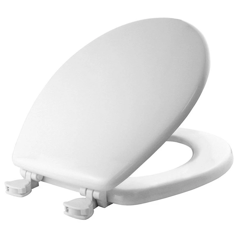 Mayfair 44ECA-000 Round Molded Wood Toilet Seat With Easy-Clean Hinge, White 2 Mayfair 44ECA-000 Round Molded Wood Toilet Seat With Easy-Clean Hinge, White - Image 2