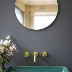 Two Handle Wall Mount Bathroom Sink Faucet With Rough-in Valve, Brushed Gold -Warm Bathroom 3d8147570312ca5c 6232 w800 h800 b0 p0