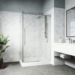 VIGO 36"x48" Frameless Shower Enclosure, Steel With Right Drain Base -Warm Bathroom 3d914b9e00ab755a 6049 w800 h800 b0 p0