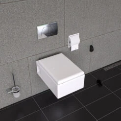 Chrome Dual Flush Buttons For Wall Mounted Toilet