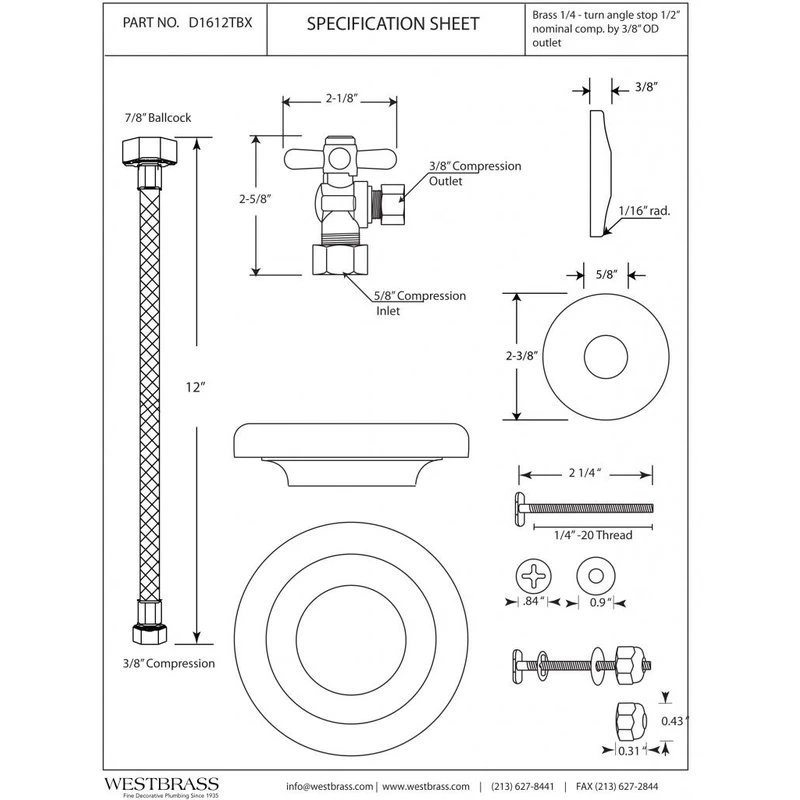 Toilet Kit With 1/4-Turn Stop And Wax Ring - Cross Handle In Satin Nickel 2 Toilet Kit With 1/4-Turn Stop And Wax Ring - Cross Handle In Satin Nickel - Image 2