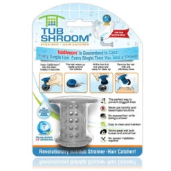 Lasco 03-1322 TubShroom Batchtub Drain Hair Catcher/Strainer/Snare, Gray -Warm Bathroom 3eb103090b3be55d 6999 w800 h800 b1 p0