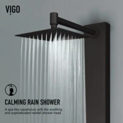 VIGO Bowery Square Spray Head Shower System With Tub Filler, Matte Black -Warm Bathroom 3ef19d7d0025034e 9028 w800 h800 b0 p0