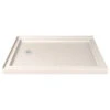 DreamLine SlimLine 36 D X 60 W X 2.75 H Left Drain Double Threshold Shower Base, Biscuit