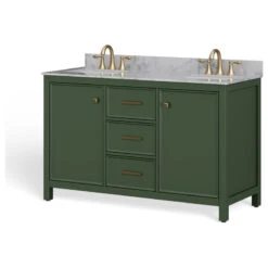 The Woodruff Bathroom Vanity, Double Sink, 54", Vogue Green, Freestanding -Warm Bathroom 3f51340203d99b92 5771 w800 h800 b1 p0